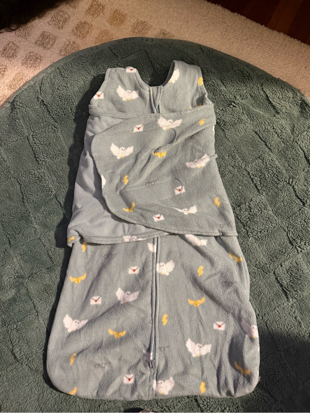 Halo Harry Potter Sage Green Fleece Baby Swaddle